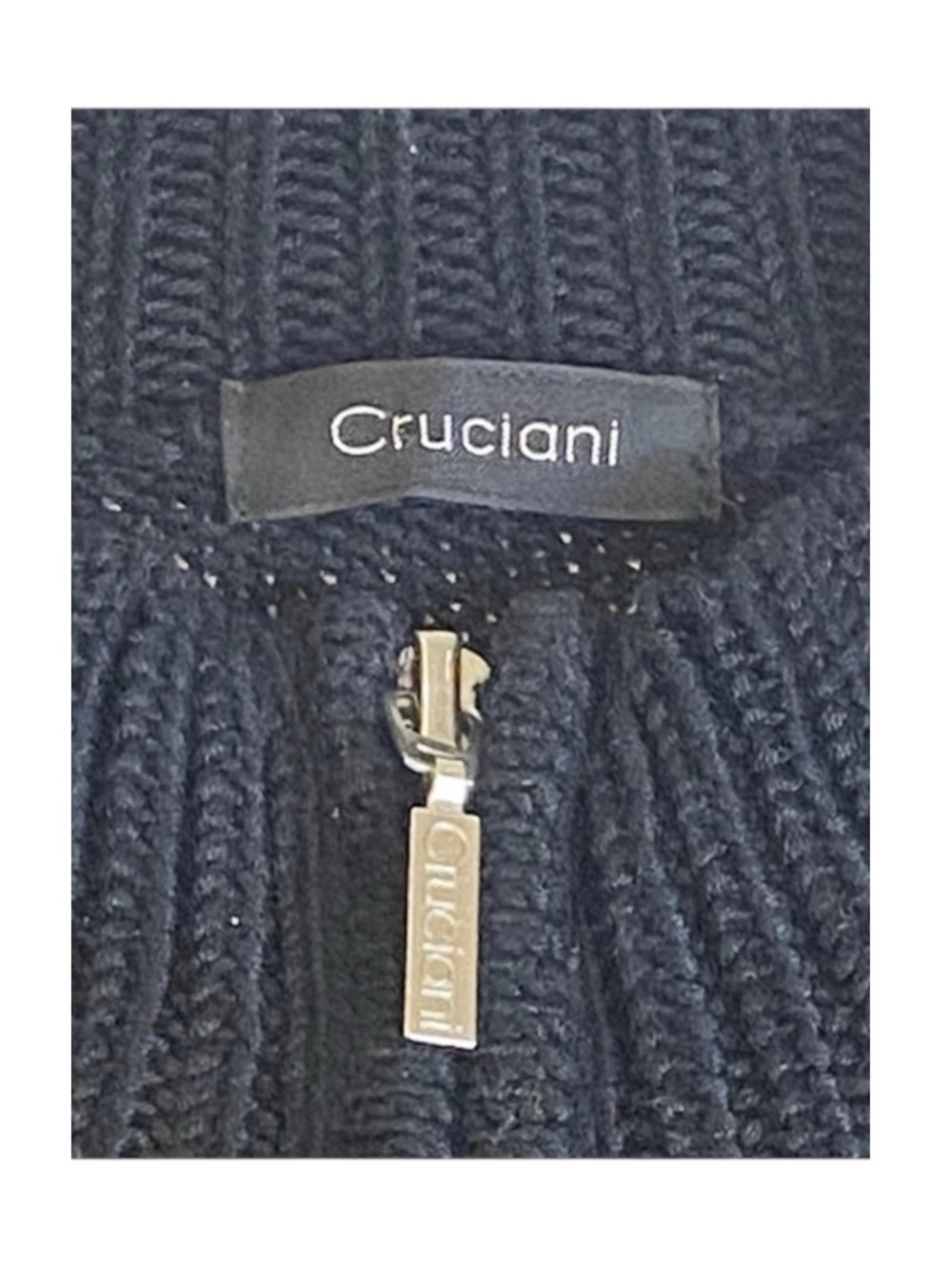 new Cruciani 𖦹 Luxury Fine Knit Zip Cardigan Sweater 𖦹 Black 𖦹 Made in Italy - Picture 10 of 16